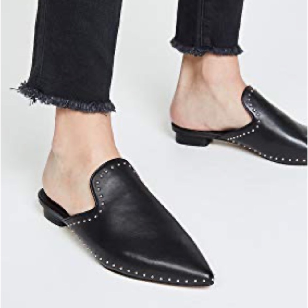 Rebecca Minkoff Chamille Stud Mule Black Leather size 8